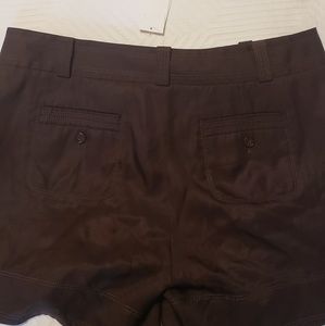 Chocolate brown silk shorts